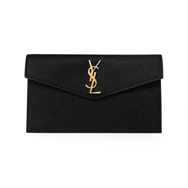 Saint Laurent 565739 1GF0J 1000 Cassandra Monogram Uptown Gold Envelope Clutch
