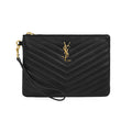 Saint Laurent 379039 CWU01 1000 Cassandra Monogram Matelasse Gold Small Clutch Bag