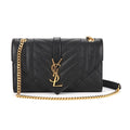 Longchamp BOW91 Monogram Matelasse Envelope Gold-plated Small Chain Shoulder Bag