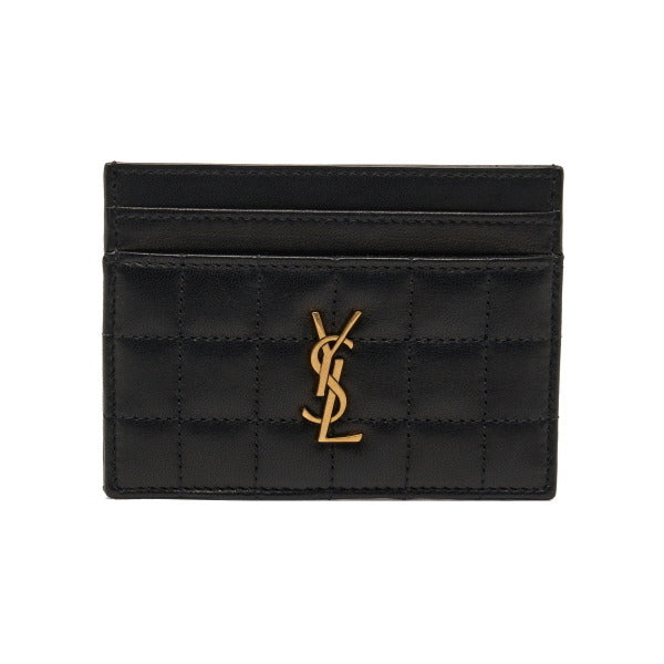 Longueville 742760 AABVP 1000 Cassandra Monogram Mattelasse Quilted Gold-Leaf Card Case