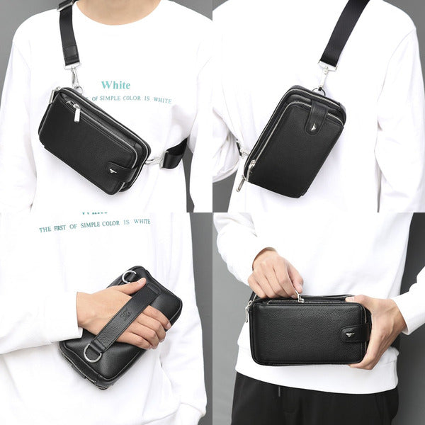 Septwolves S02 leather slingback mini crossbody for men