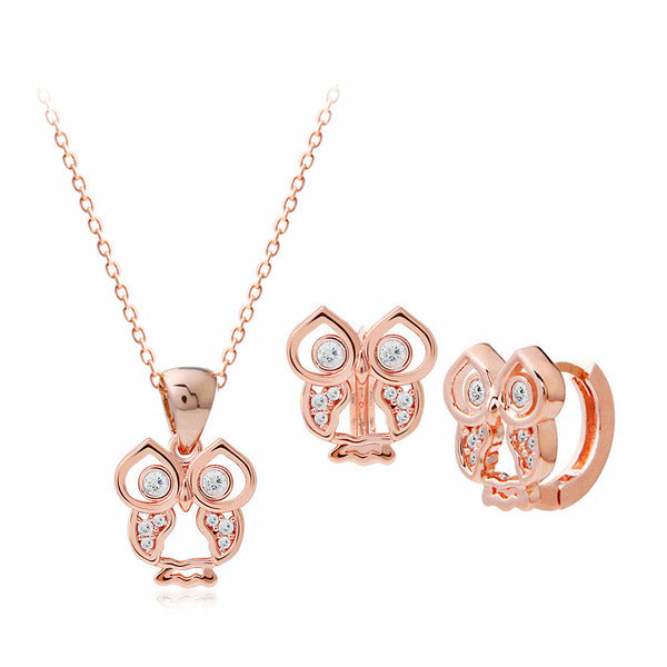 MaryGreen RoseGold Jewelry WhiteCubics SET