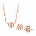 MaryGreen Jewelry 2-piece Set Floral (14K Goldfield Earrings+Necklace)