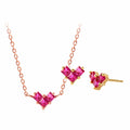 MaryGreen Jewelry 2-piece set BloomHeart (14K Gold Earrings+Necklace)