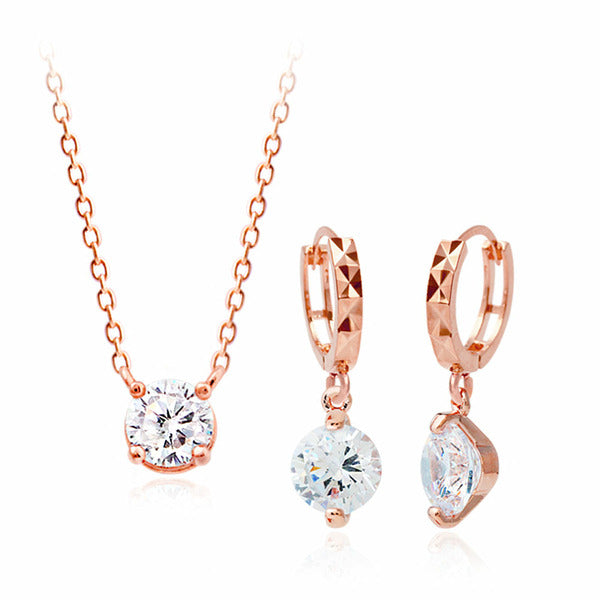 MaryGreen Jewelry 2 Pieces Set Adorable (14K Gold Pin Earrings+Necklace)