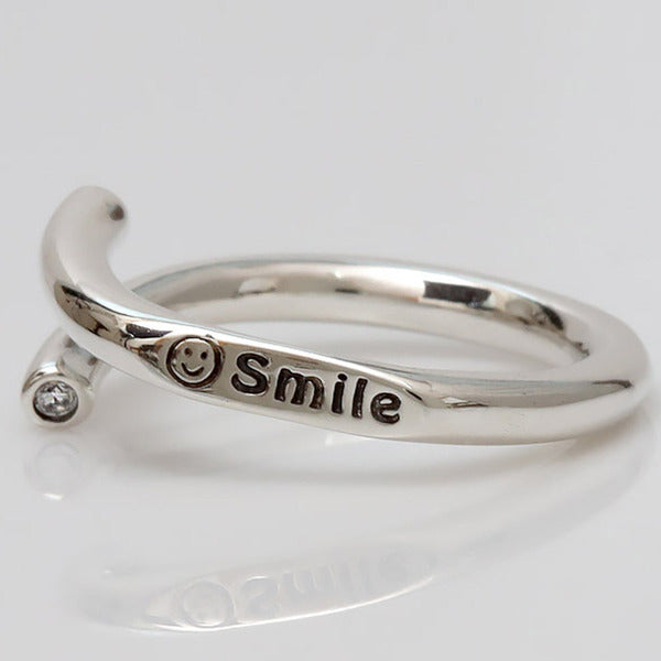 MaryGreen 925 SILVER silver crucifix smile ring