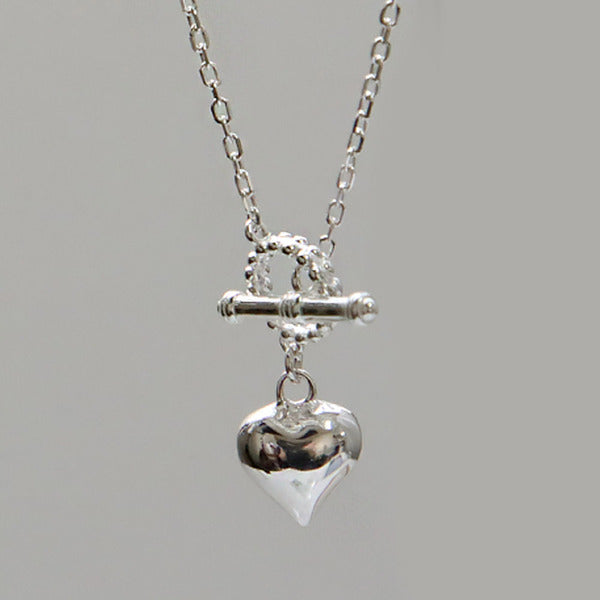 MaryGreen 925 SILVER Glam Heart Toggle Necklace