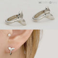 MaryGreen 925 silver whale tail ring earrings