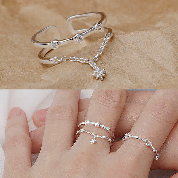 MaryGreen 925 Silver Double Breeze Ring