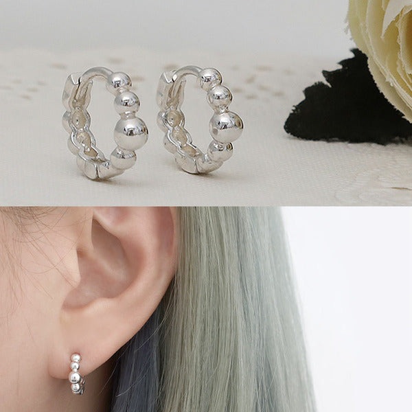 MaryGreen 925 SILVER silver bubble ring earrings