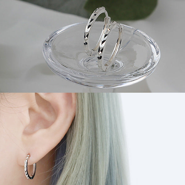 MaryGreen 925 SILVER V cutting earrings