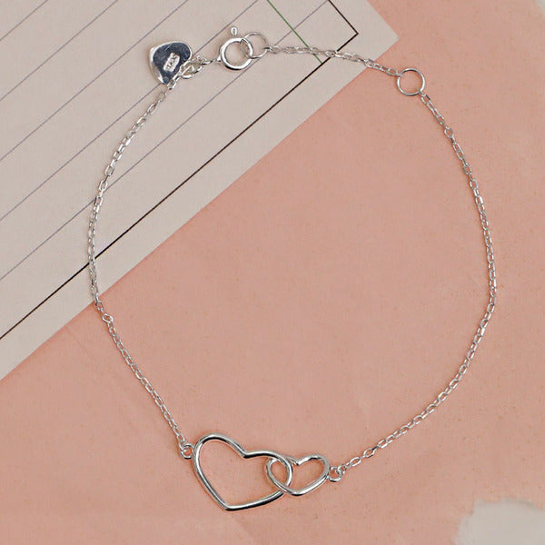 MaryGreen 925 sterling silver to heart link bracelet