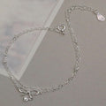 MaryGreen 925 sterling silver ribbon double chain bracelet