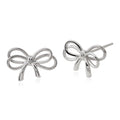 MaryGreen 925 silver twin-ribbon earrings