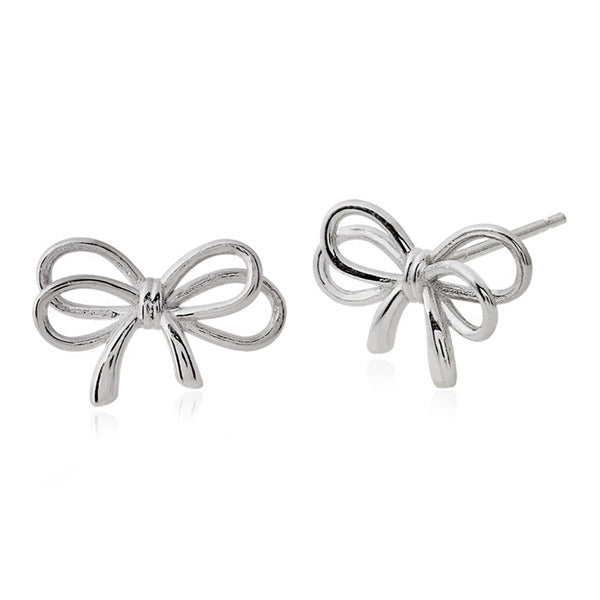 MaryGreen 925 silver twin-ribbon earrings