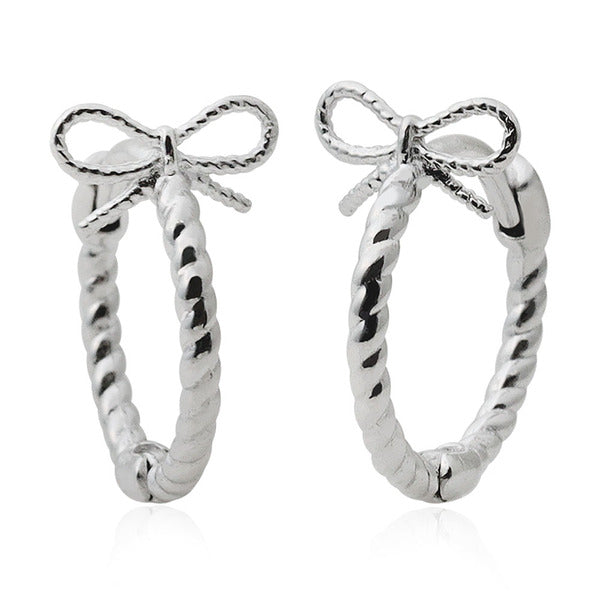 MaryGreen 925 sterling silver ribbon earrings