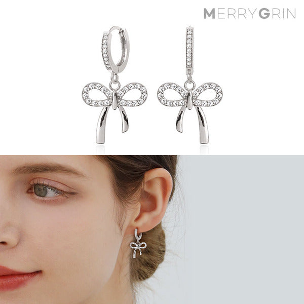 MaryGreen 925 silver ribbon earrings