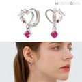 MaryGreen 925Silver HeartPink Earrings