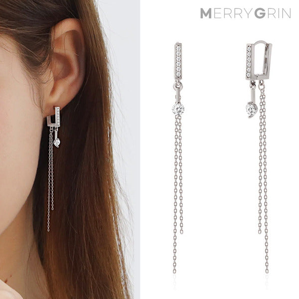 MaryGreen 925 silver rain earrings
