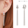 MaryGreen 925 silver long tassel earrings