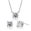 MaryMaids 92.5 Silver Moissanite SET (Earrings+Necklace) 1.00ct 4 Prongs