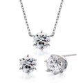 MaryGrin 92.5 Silver Moissanite SET (earrings+necklace) 1.00ct 6 prongcrafted