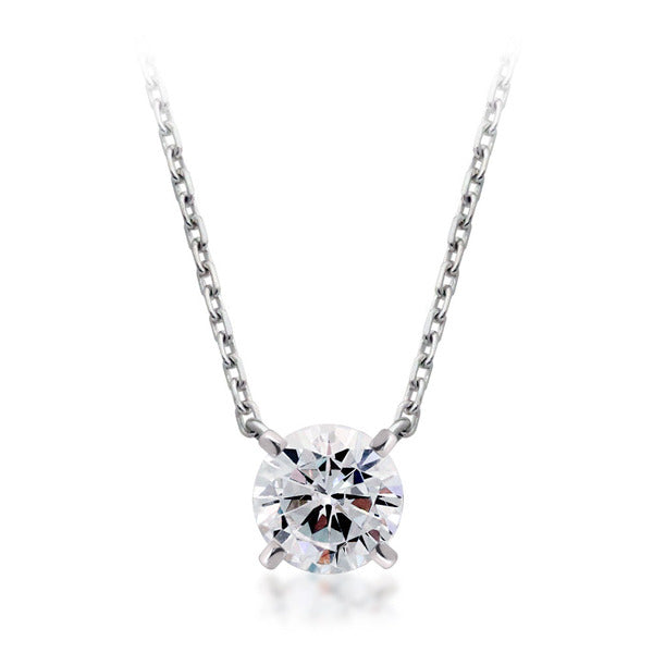 MaryMaids 92.5 Silver Moissanite 1.00ct 4-prong Necklace