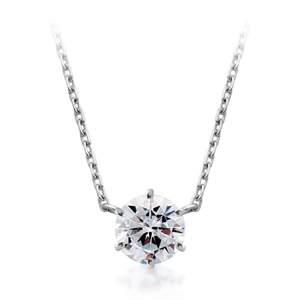 MaryGreen 92.5 Silver Moissanite 1.00ct 6-prong necklace