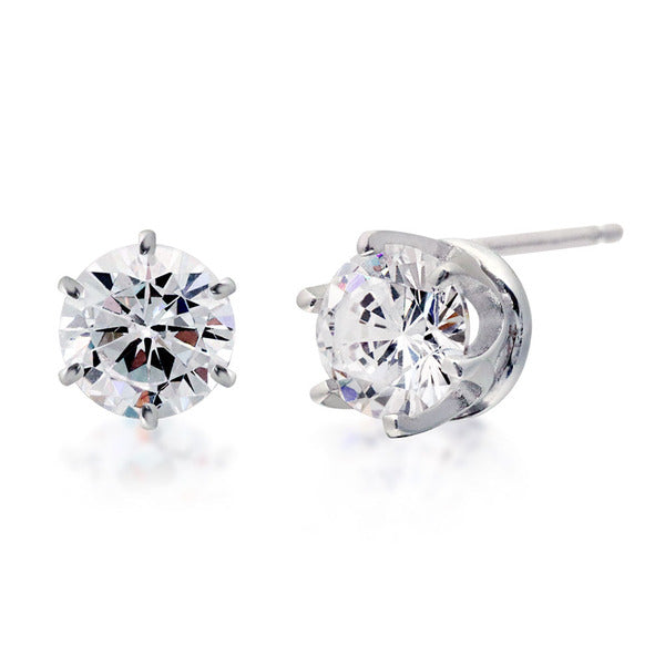 MaryGreen 92.5 Silver Moissanite 1.00ct 6 Prongs Earrings
