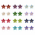 Merry Green 14K GOLD Birthstone Color Star Cubic Earrings 12 Styles Select One