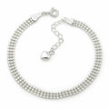 Miniature Triple Bean 92.5 Silver Army Ribbon Chain Bracelet