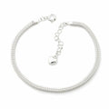 Miniature round box 92.5 silver snake chain bracelet
