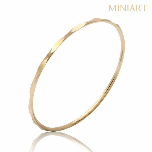 Miniature 14K triangular cut gold wire ring layered friendship ring MS280L