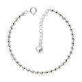 Miniature 92.5 Silver Cut Mirror Bead 3mm Silver Bracelet