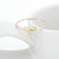 Miniature 14K ribbon line layered daily single friendship ring G811 [Size 8 14]
