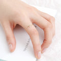 Miniature 14K Rachel Layered Ribbon Cubic Friendship Ring Solid Gold G810 [Size 8 14]