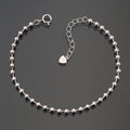 Miniature women's 92.5 sterling silver daily layered pure pearl chain bracelet