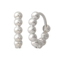 925 silver daily simple round ball one-touch earings