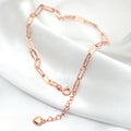 Miniature clip silver 92.5 rose gold chain bracelet