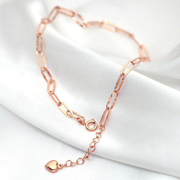 Miniature clip silver 92.5 rose gold chain bracelet
