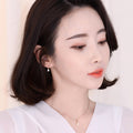 Miniature 14K Gold Pearl Simple Lucy Earrings+Necklace 42cm Jewelry Set Gift Recommendation