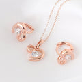 Miniature 14K GOLD Fashion Daily Sweet Heart Mini Jewelry Set Gold Filled Earrings Necklace 45cm Gif