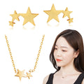Niuz Jewellery 14K GOLD Triple Star 2-piece Set