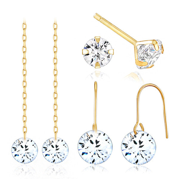 NeeGee 14K Gold Goddess Dangle Earrings Set
