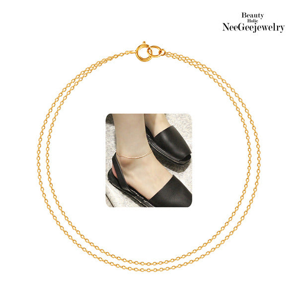 14K Gold Two-Strand Chain Bracelet