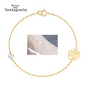 Nijizujur 14K GOLD Rose Cubic Chain Bracelet