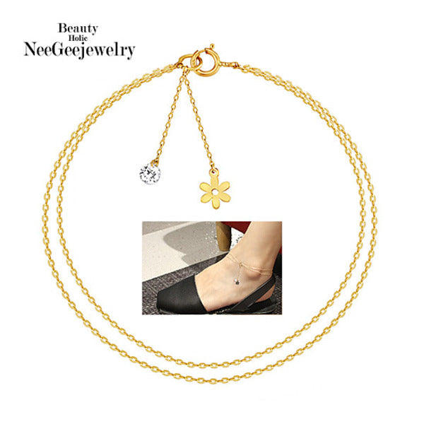 14K Gold Rain Two-row Drop Bracelet