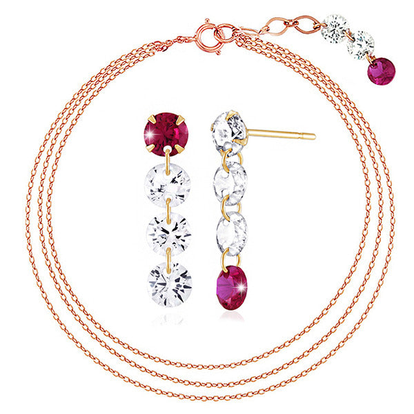 14K Gold Clear Jules Earrings + Bracelet Set