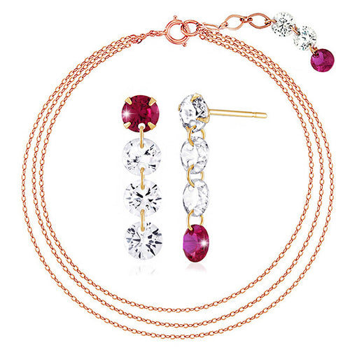 14K Gold Clear Jules Earrings + Bracelet Set