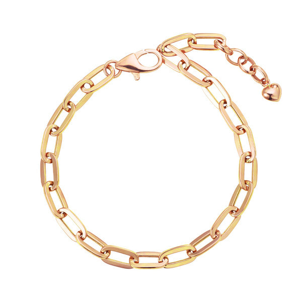 14K GOLD Plьер Link Chain Bracelet